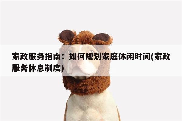 家政服务指南:如何规划家庭休闲时间(家政服务休息制度)