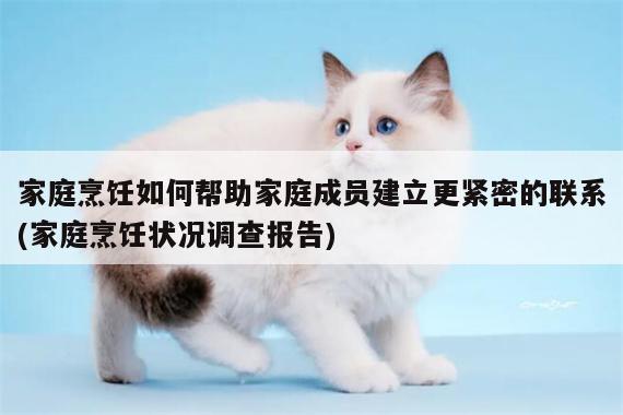 家庭烹饪如何帮助家庭成员建立更紧密的联系(家庭烹饪状况调查报告)