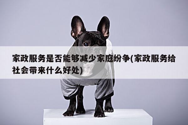 家政服务是否能够减少家庭纷争(家政服务给社会带来什么好处)